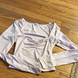 Garage Pale Pink Long Sleeve Crop Top